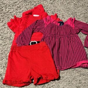 Red and Pink Checkered Baby Outfit